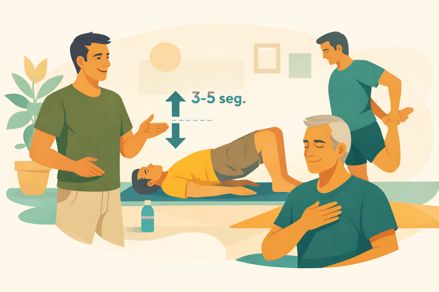 Coach guiando ejercicios